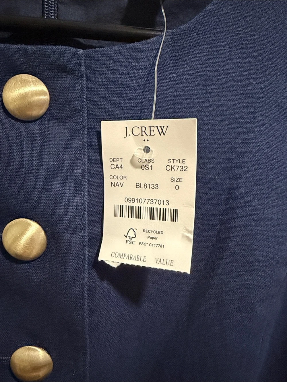 J. Crew Linen-Blend Dress NWT! Size 0